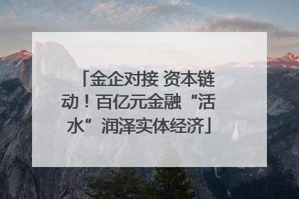 金企对接 资本链动！百亿元金融“活水”润泽实体经济