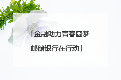 金融助力青春圆梦邮储银行在行动