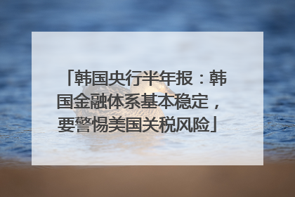 韩国央行半年报：韩国金融体系基本稳定，要警惕美国关税风险