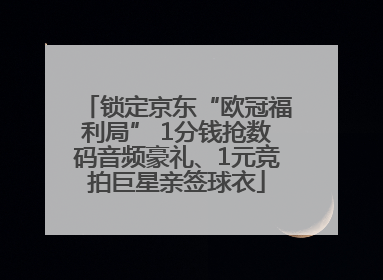 锁定京东“欧冠福利局” 1分钱抢数码音频豪礼、1元竞拍巨星亲签球衣