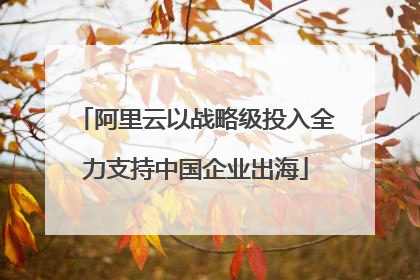 阿里云以战略级投入全力支持中国企业出海