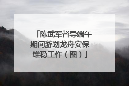 陈武军督导端午期间游划龙舟安保维稳工作（图）