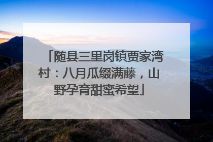 随县三里岗镇贾家湾村：八月瓜缀满藤，山野孕育甜蜜希望