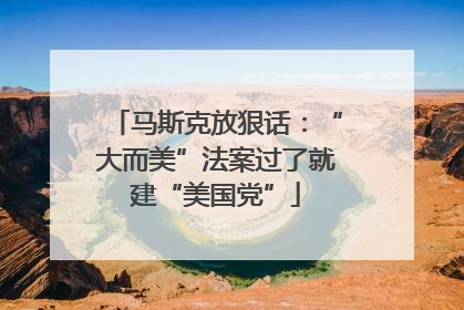 马斯克放狠话：“大而美”法案过了就建“美国党”