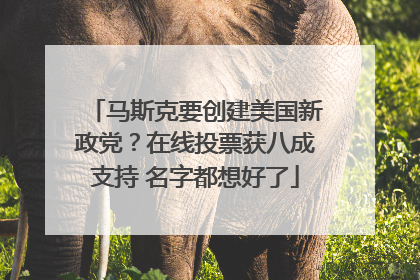 马斯克要创建美国新政党？在线投票获八成支持 名字都想好了