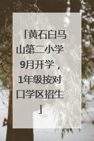 黄石白马山第二小学9月开学，1年级按对口学区招生