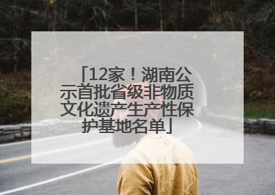 12家！湖南公示首批省级非物质文化遗产生产性保护基地名单