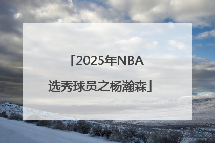 2025年NBA选秀球员之杨瀚森