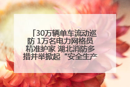 30万辆单车流动巡防 1万名电力网格员精准护家 湖北消防多措并举掀起“安全生产月”宣传热潮
