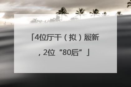 4位厅干（拟）履新，2位“80后”