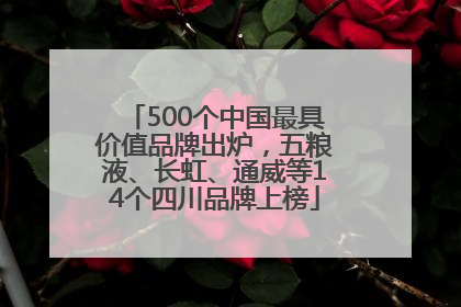 500个中国最具价值品牌出炉，五粮液、长虹、通威等14个四川品牌上榜