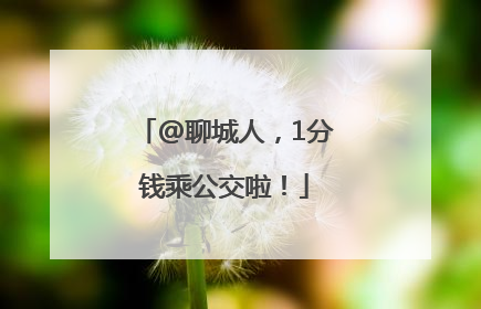 @聊城人，1分钱乘公交啦！